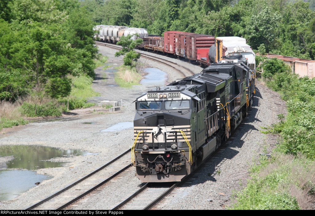 NS 3655 leading a train into Enola